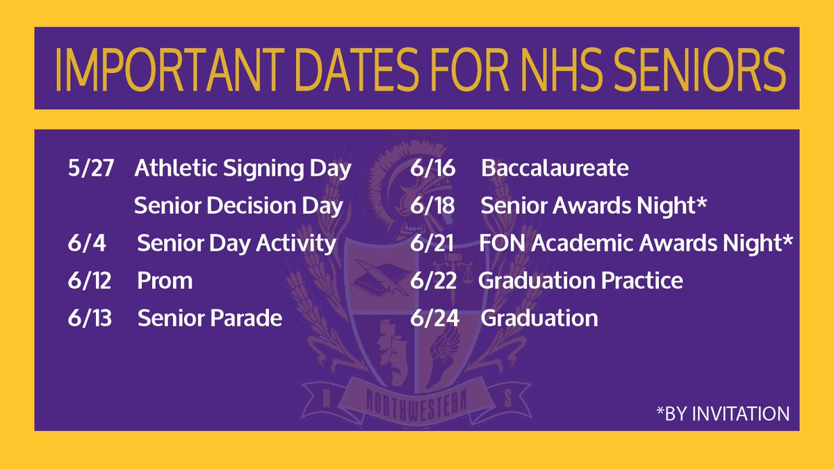 NHS_Trojans's tweet photo. Seniors, please take note of these important upcoming dates! https://t.co/rZRB1QEEGX