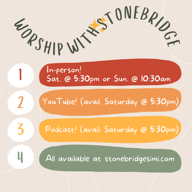 StoneBridgeSimi's tweet photo. This weekend Pastor Jon wraps up our sermon series, Revealed: God at Work by sharing a message on Jesus' seventh sign. Come join us! https://t.co/YHDMn934JY
#stonebridge #stonebridgesimi #church #onlineworship #podcastworship #revealedgodatwork https://t.co/VyvkRyWPlT