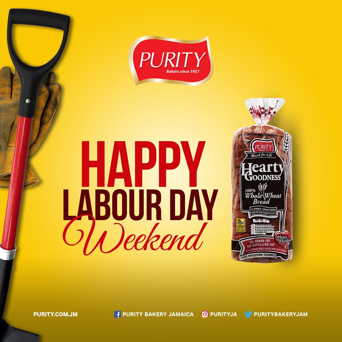 PurityBakeryJam's tweet image. Yard work is no joke. Fuel up with Purity 100% Whole Wheat Bread and have a great weekend!
.
.
.
#PurityBread #LabourDay #LabourDayWeekend #puritywholewheatbread