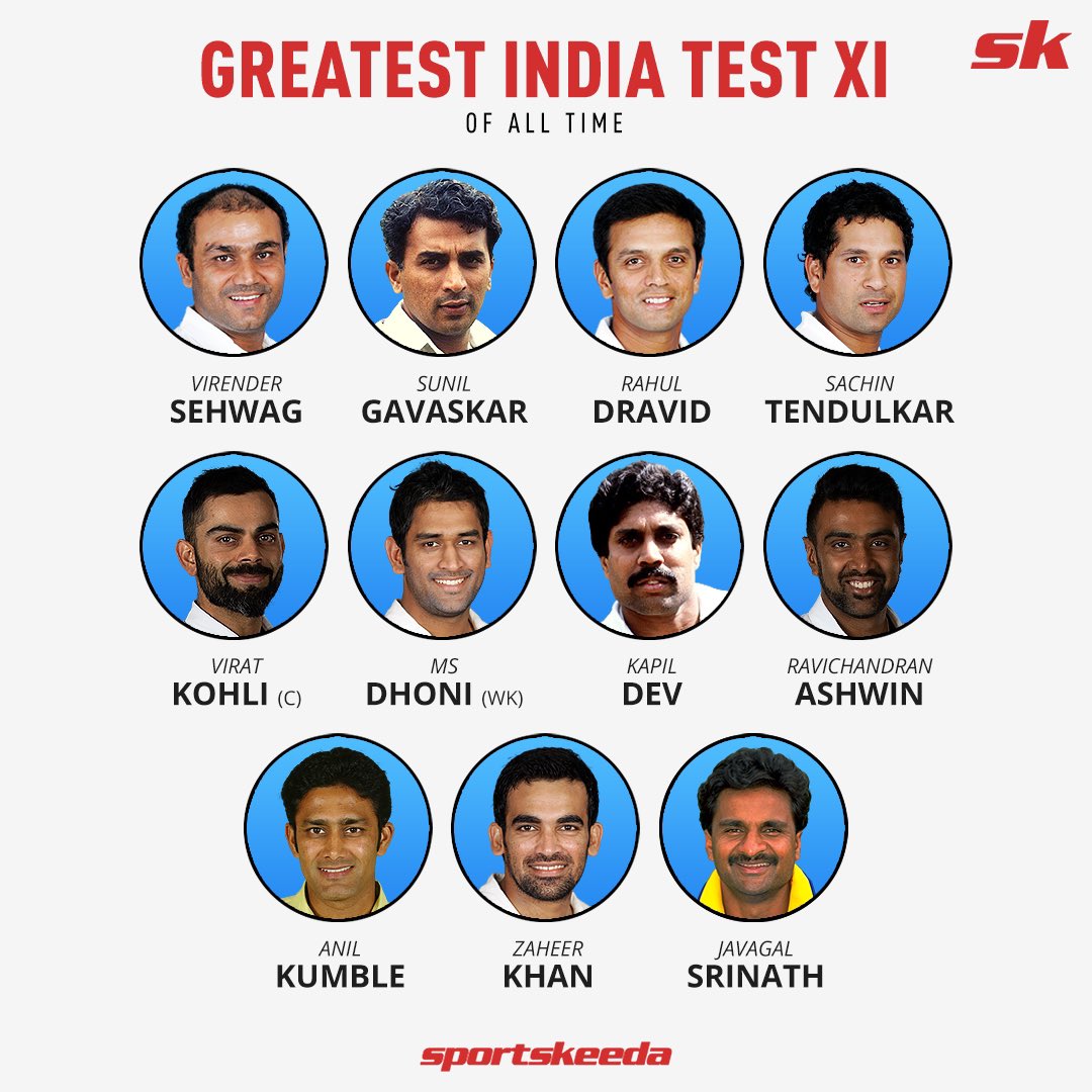 Sportskeeda's tweet photo. Here’s our Greatest India Test XI of all-time 🌟🇮🇳
Do you agree? 👀 What would be yours? 🤔👇🏻
#TeamIndia #TestXI https://t.co/6a2iCnZ9Ui