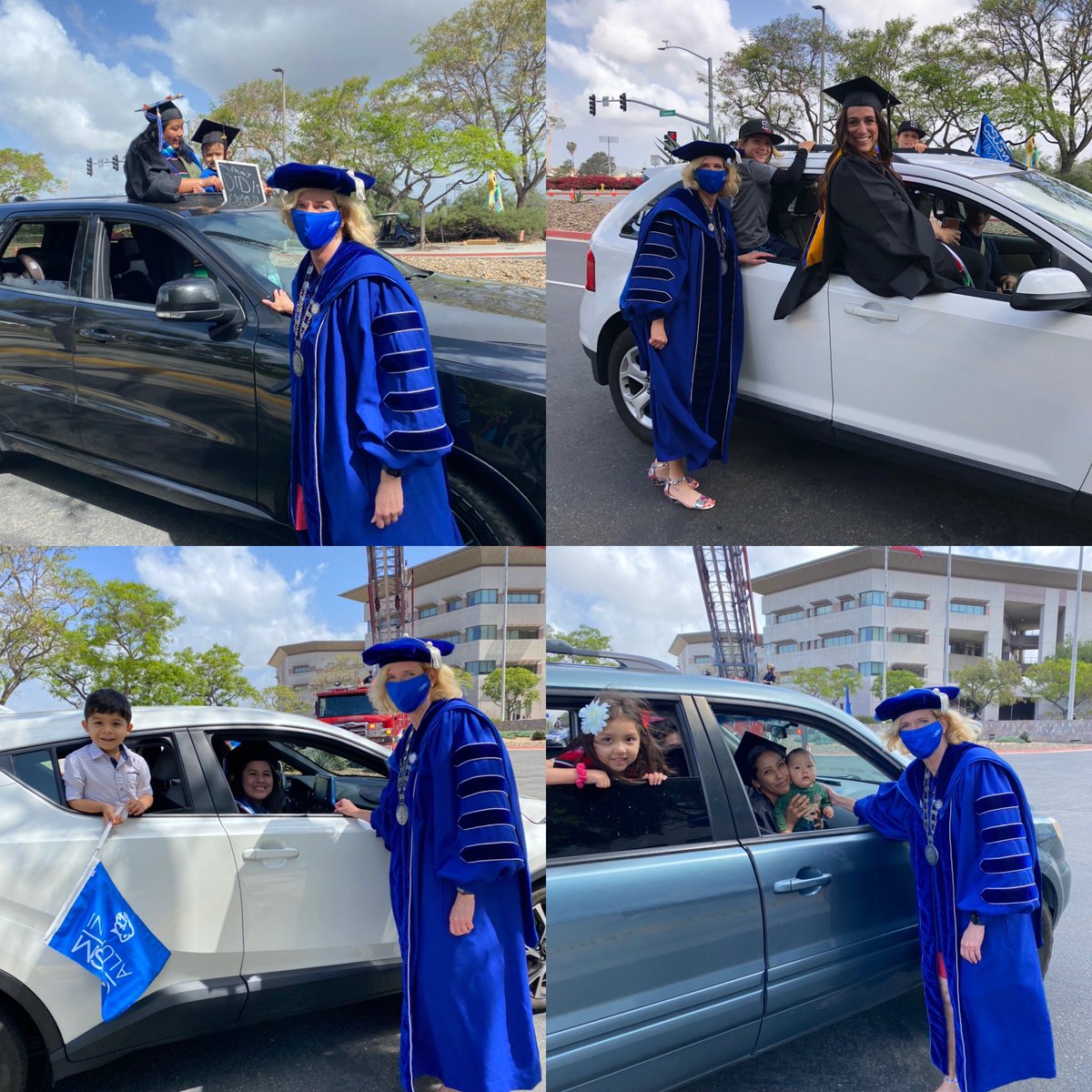 EllenNeufeldt's tweet photo. I had so much fun seeing all of our grads during @CSUSM Graduates on Parade with their families, friends and dogs! Such a happy day! #CSUSM2021 https://t.co/oQMVnAQ5jY