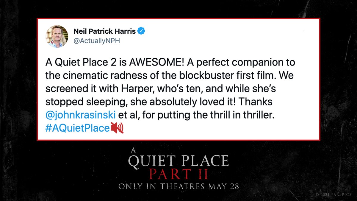 A Quiet Place Part Ii Aquietplace Part Ii Puts The Thrill In Thriller Thanks Actuallynph Get Tickets T Co 714bwnr0nd