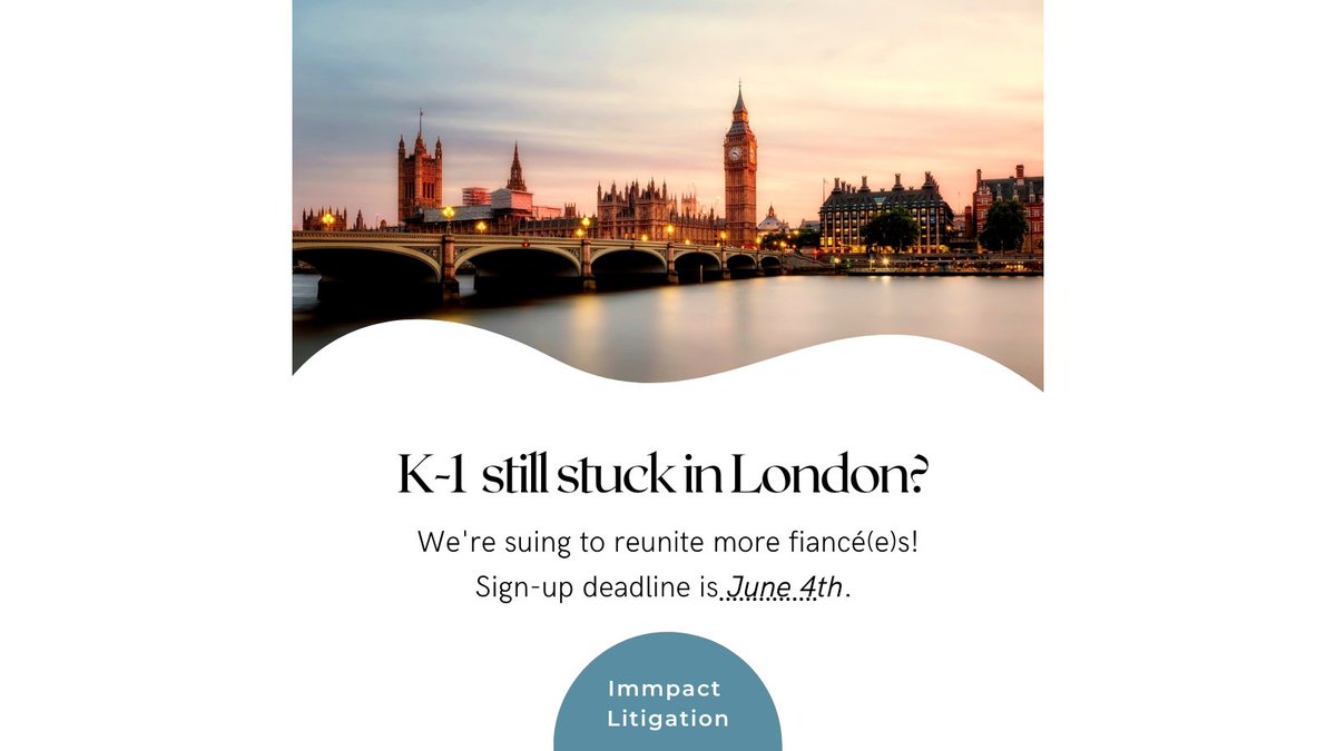 LilySAxelrod's tweet image. The #ImmPact team is ready to reunite more couples! Even after DoS granted an NIE for all K-1s, London is dragging its feet. #LoveIsNotTourism #LoveIsNotTourismUK  Sign up info &amp;amp; FAQ at visalaw.com/k-1-london-man… @gsiskind @immlawACHall @jeffjoseph @ckuck @jwhollis