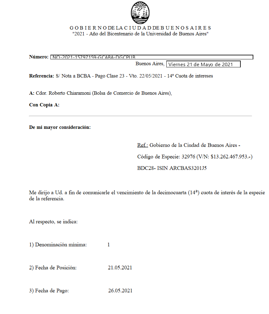 Sickboy_Galpon's tweet photo. Aviso de Pago Títulos de Deuda Pública Clase 23 a tasa variable  con vto. 2028 #BDC28 de la Ciudad Autónoma de Buenos Aires.

#Bonos  #CABA https://t.co/AmW5Iu0P3t