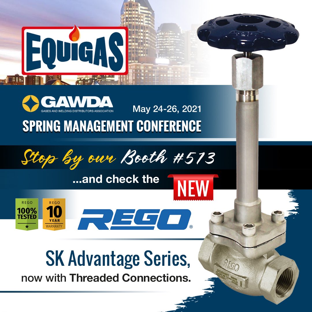Sneak Peek before the <a href="/GAWDAorg/">GAWDA</a> SMC. Stop by our Booth 513 to see the new Threaded SK Advantage Stainless Steel Globe Valve from <a href="/RegOproducts/">RegO Products</a>.

Learn about all the benefits of this new series.

See you in few days!

#GAWDAsmc2021 #SKValves #EQUIGAS #CryogenicValves #RegOproducts