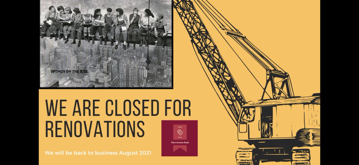 pandorayvr's tweet photo. Hey Costume Famz

We are officially closed for renovations. We will be opening up at the end of August to do rentals again. If you need to contact us email thecostumebanky at gmail dot com and we will get back to you ASAP. https://t.co/BrG3E3UyQa