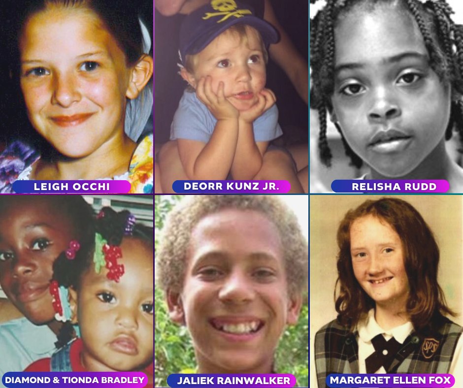 CrimeJunkiePod's tweet photo. Today is National Missing Children’s Day, and if you’re a long-time listener you know how committed we are in raising awareness about these cases and keeping their searches alive. If you know something about a missing child, contact @MissingKids. No amount of info is too small. https://t.co/jTomyl5HLJ