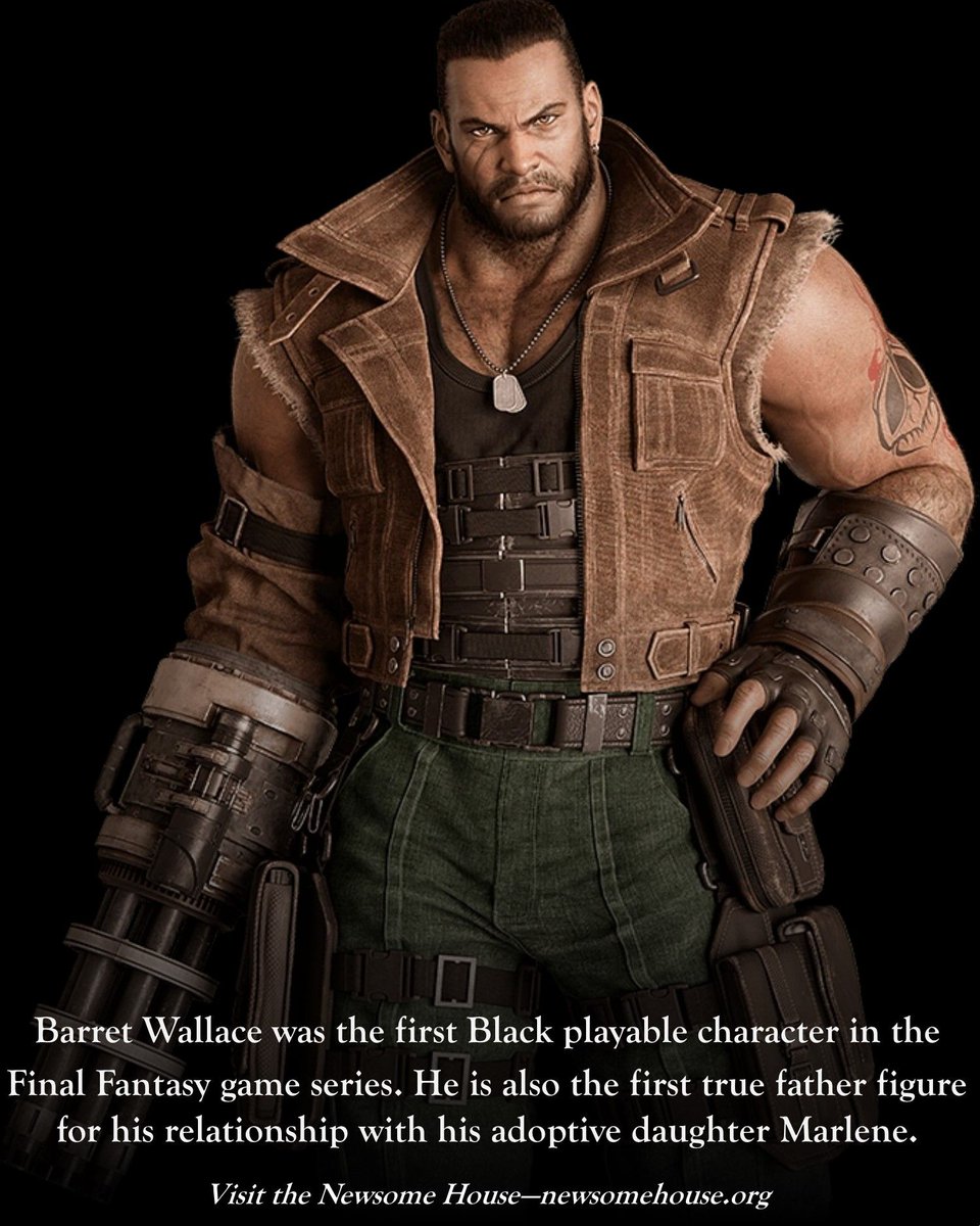 NewsomeHouse's tweet photo. Black Fact of the Day! #FinalFantasy #BarretWallace #NewsomeHouse #NNVA https://t.co/lDxfFtF42V
