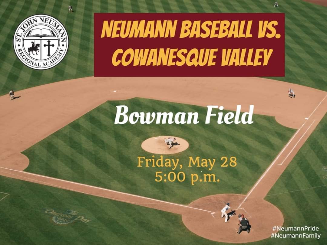 sjnra1's tweet image. Our @SJNBaseball team will face Cowanesque Valley  Friday, 5/28 at 5 p.m. at Historic Bowman Field in the @piaad4sports Class A Playoff game. Tix are $6 each and are ONLY available online through this site: piaad4.hometownticketing.com/embed/event/94

#LetsGoKnights
#NeumannPride 
#NeumannFamily