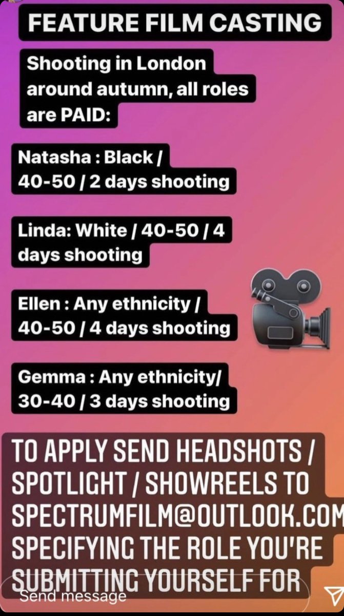 I’m helping to make <a href="/JonRtist/">Jonell Rowe</a> debut feature film! We are now casting! Please email all headshots and CVs to Spectrumfilm@outlook.com or RT. This is PAID