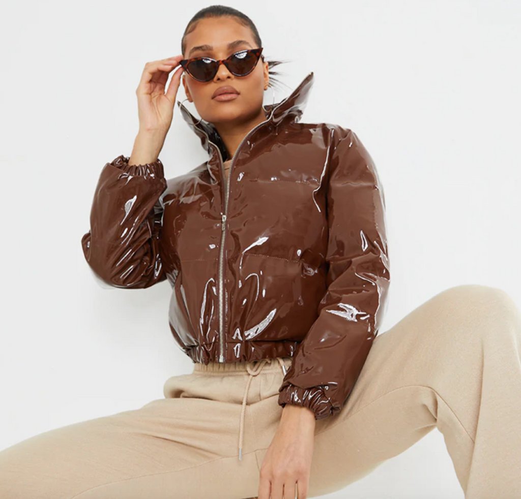 Want a latex inspired look? TheFashionLucky.com has this Chocolate Cropped Vinyl Puffer Jacket from Pretty Little Thing coming up to claim for some Luckies soon!⁠

#TheFashionLucky
#TheLuckyWebsites