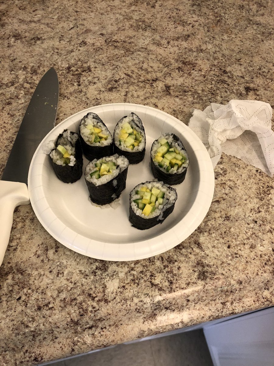 ajsella12's tweet photo. Ms. Bateman’s students made sushi in Cultural Foods today! 🍣 🍱 #LHSFACS https://t.co/7wwE4FHrgc