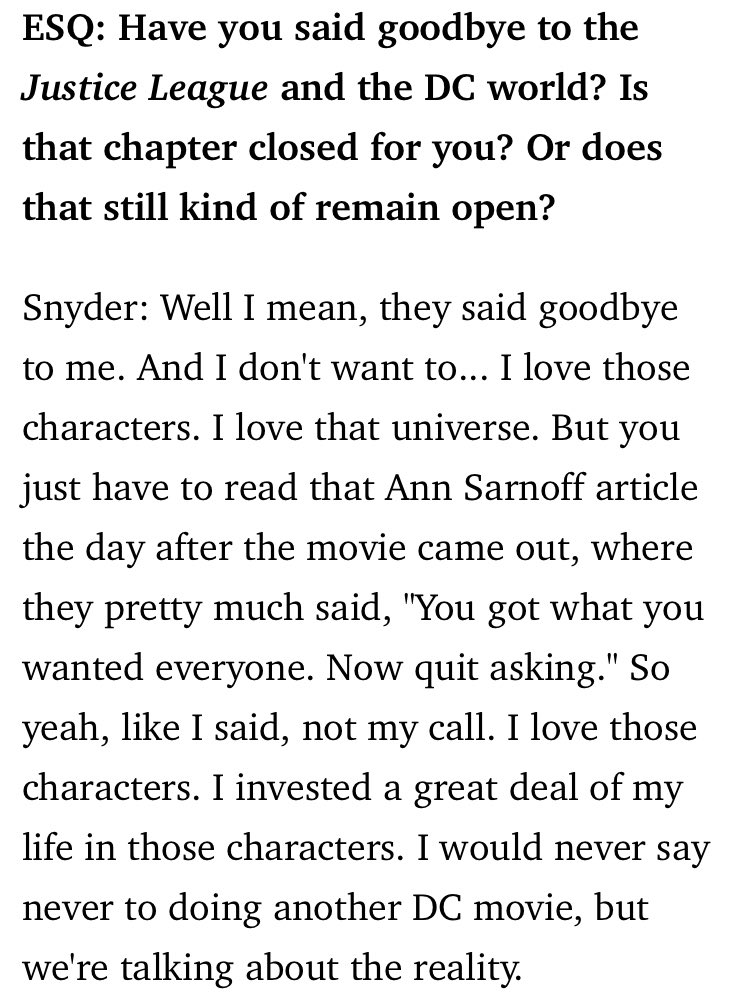 theSNYDERVERSE's tweet photo. This is so sad, Zack deserves better! #RestoreTheSnyderVerse 

https://t.co/cvA2Y8oZgl https://t.co/JeEWYADtrW