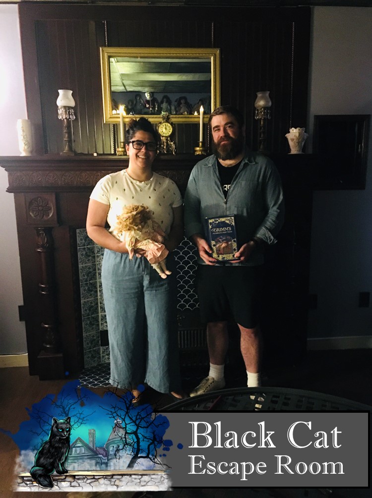 BlackCatEscapes's tweet photo. Had a very special visit today from our friends at Portsmouth Escape Room- New Hampshire!  These ghost-busting genius' solved the mystery of The Dollhouse and on the Advanced Level to boot!  Had a blast with these two today, Honorary Black Cats 4 Life!

#EscapeRoom #VABeach https://t.co/er55INN4ok