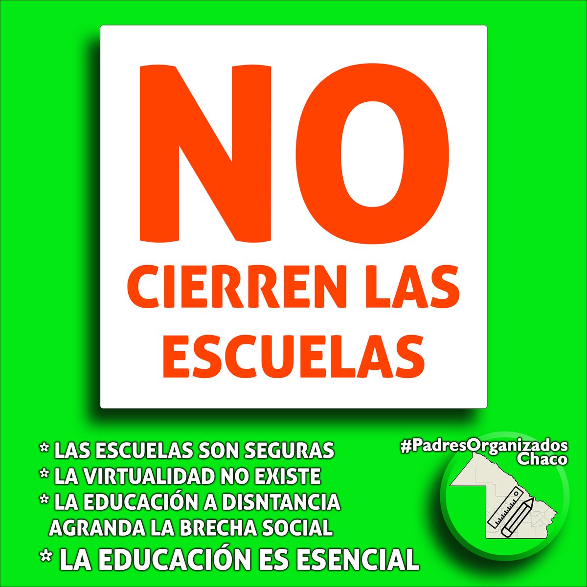 Vamos por #ClasesPresenciales2021 y que las aulas sean #LoPrimeroEnAbrirYLoÚltimoEnCerrar
@jmcapitanich 
@EducacionChaco