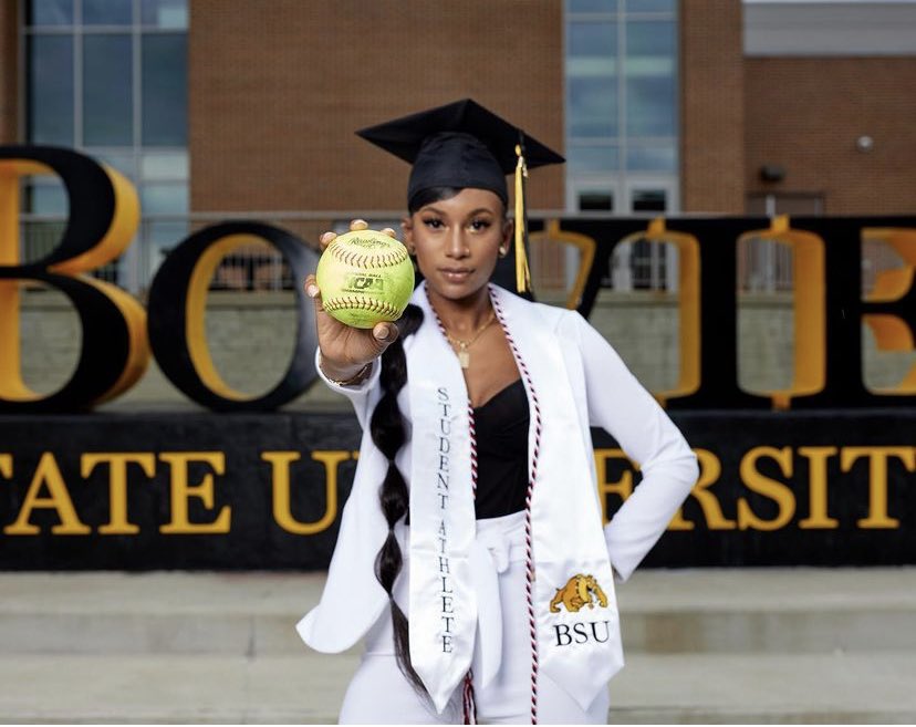 Today is a big deal! Congratulations to our  Shortstop, Aseyah Alexander for graduating today from the illustrious Bowie State University! Aseyah graduated with a Bachelor’s of Science in Psychology.  We are so proud of you!! 🎓💛🖤 #BowieBold