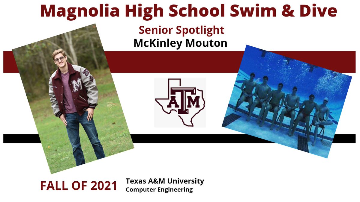 SwimandDiveMHS's tweet photo. As the year winds down, we want to celebrate the Class of 2021.  Congratulations McKinley!! #GoDogs #AllinMHS @MagnoliaHighTX @MagISDAthletics https://t.co/ltyMP5hy6J