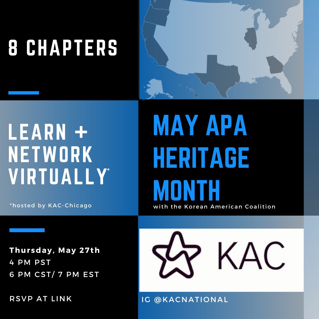 KACChicago's tweet image. Celebrate APA Heritage Month: Learn &amp;amp; Network with the Korean American Coalition - mailchi.mp/90fa9ed43ec3/m… #kacnational #koreanamericancoalition #kacchicago #engage #serve #lead #apaheritagemonth