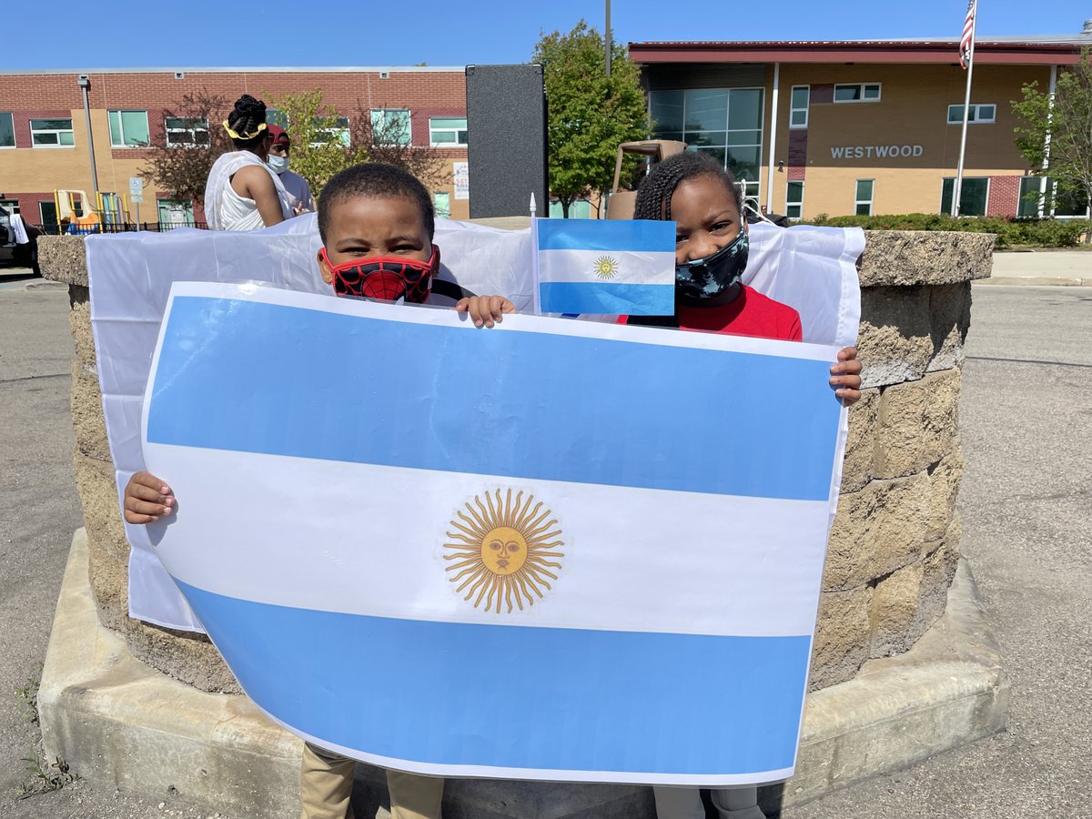 DaytonSchools's tweet photo. Westwood's Olympics Attendance Competition kicked off with a "parade of nations" held during the opening ceremony where each grade represented a continent and country. Each week, classes will earn bronze, silver, or gold medals based on their attendance rate! #DPSBePresent https://t.co/gP15ukNOKN