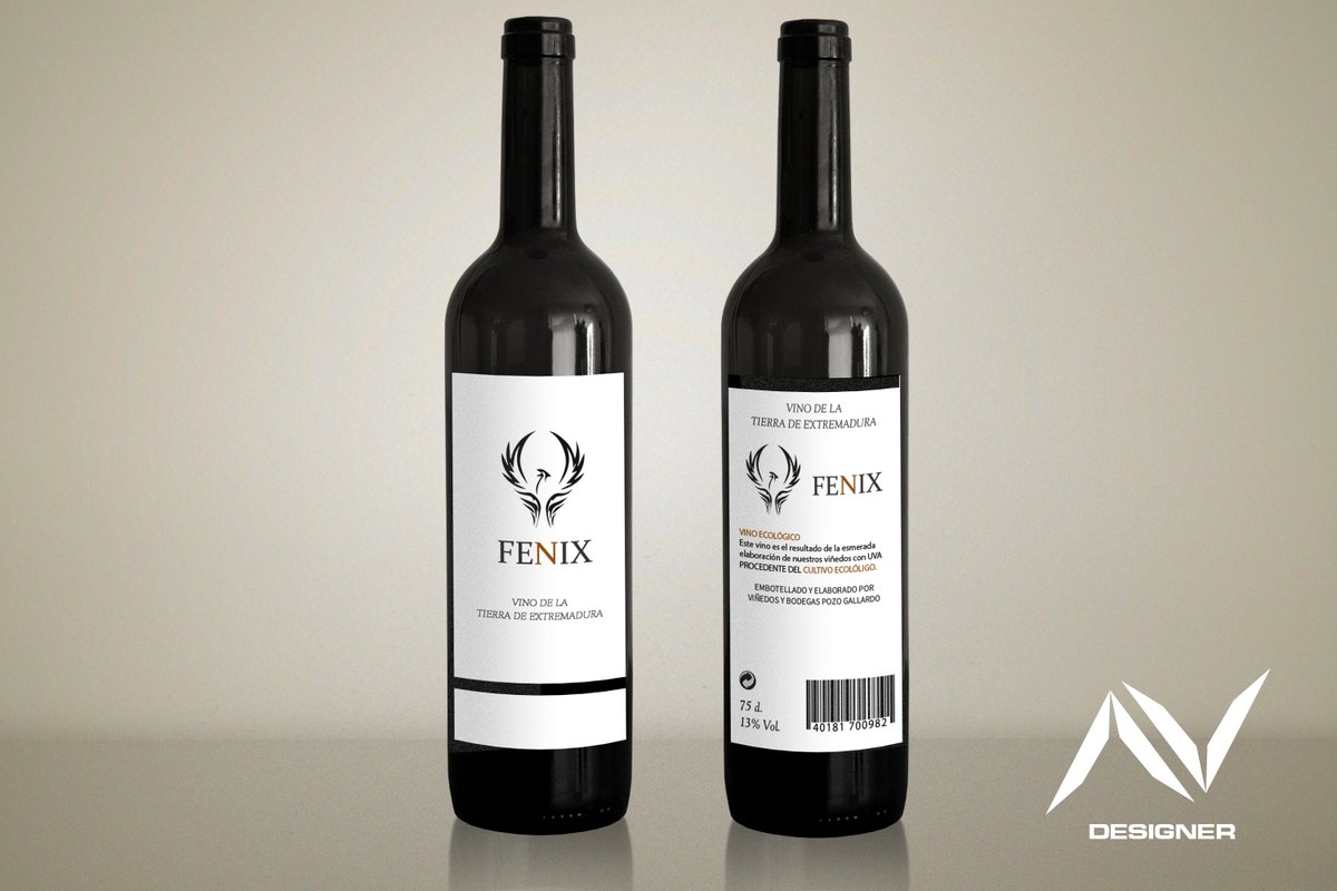 NDesigner__'s tweet photo. Etiqueta realizada para un vino ecológico de la marca FENIX de origen extremeño
#art #vino #indesing #ilustrator #photoshop #desing #mockup https://t.co/Rw6UzwzV9L