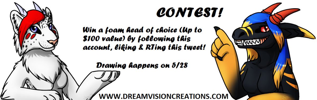 DvC_Ciara's tweet photo. CONTEST TIME! We're giving away a foam head of choice ($100 value, does not include toony skull - 30 to choose from!) to one of our random followers. All you have to do is follow this account, like &amp; RT this tweet to enter! Drawing will happen 5/28 (1 week from today) https://t.co/f8YZGEmmfQ