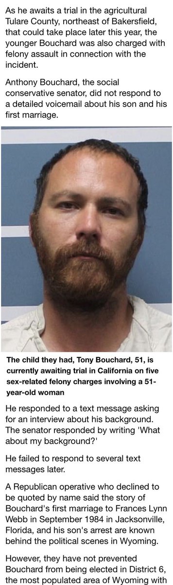 BeanieToddPS's tweet photo. @JudiNezforTruth @miakkamisfit57 @SethAbramson "His son has become 'almost' estranged from him after making 'some wrong choices in his life,' Bouchard said." — AP
Bouchard was *such* a "fantastic" role model for the son he now partially disavows 🤔
BTW, Bouchard spawned 3 more times, with his keeper wife.
#RepeatCycle https://t.co/8JgSNgyLBV