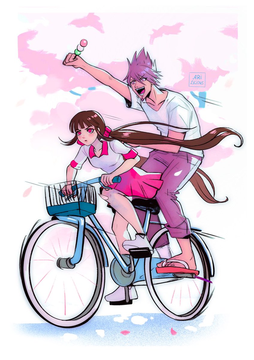 Miss_Arilicious's tweet image. [DAY 2]: Seasons
Spring bike ride 🚲 🌸
#momoharuweek2021