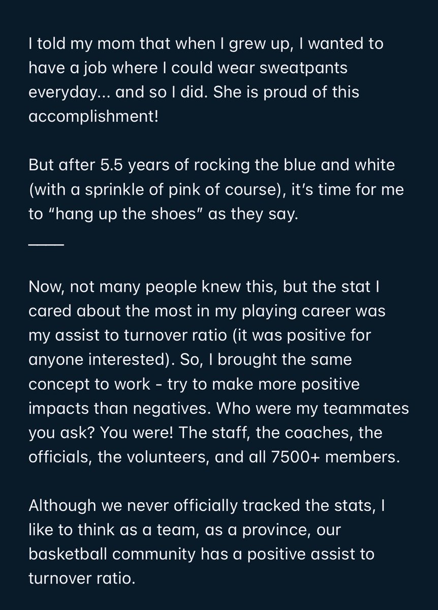 tasiamckenna's tweet photo. Well, the time has come! 5.5 years with @BasketballNS flew by. Thank you to everyone I met along the way. What I’ve learned from each of you will last a lifetime.
“What’s your assist to turnover ratio?”
________
📍: @WomenandSportCA
🙋🏽♀️: Program Manager
🗓: May 25th, 2021 https://t.co/D54QTeH3du