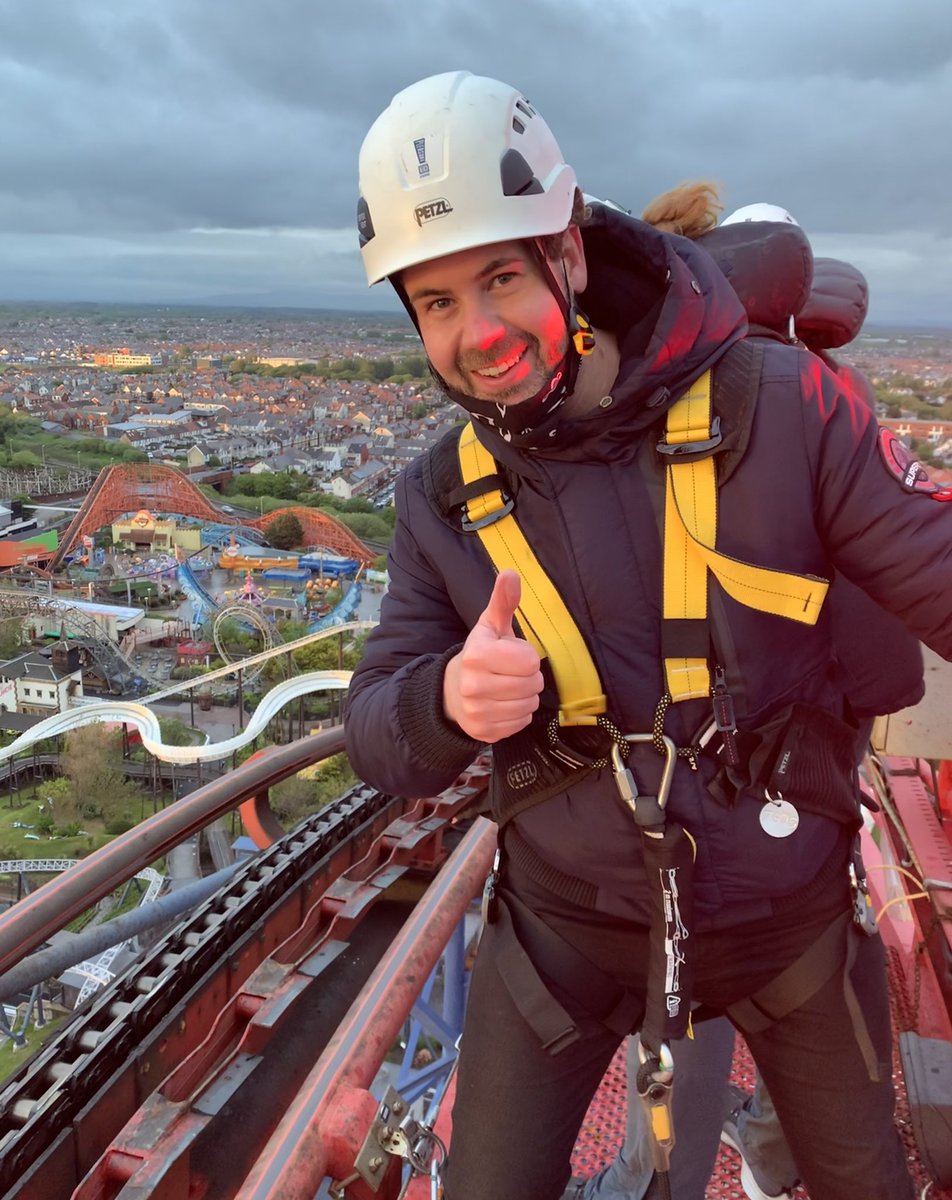 Walked up the Big One rollercoaster tonight, what a surreal Birthday surprise from Sam. 

I got home at 6pm & obviously had no idea, then 2 hours later I’m 235ft up, magic. 🎢👌

@Pleasure_Beach #Walkthebigone #rollercoaster #bigonerollercoaster #bigone #pleasurebeach