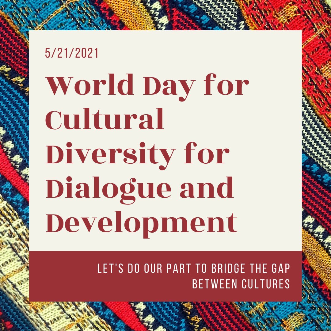 Spaveapp's tweet photo. Today is a day to embrace our differences with love and respect and know that a world with more understanding benefits us all!
#WorldDayForCulturalDiversity #spave https://t.co/G9qxzbtAKB
