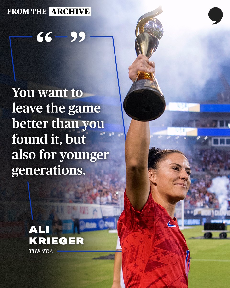 PlayersTribune's tweet photo. Wise words from @alikrieger. 

Watch the first episode of ’The Tea’ with Ali, @Ashlyn_Harris, @nnekaogwumike, @DHarp100mH and @breannastewart: https://t.co/inAFQicDby #TPTArchive https://t.co/56VUELRvNb