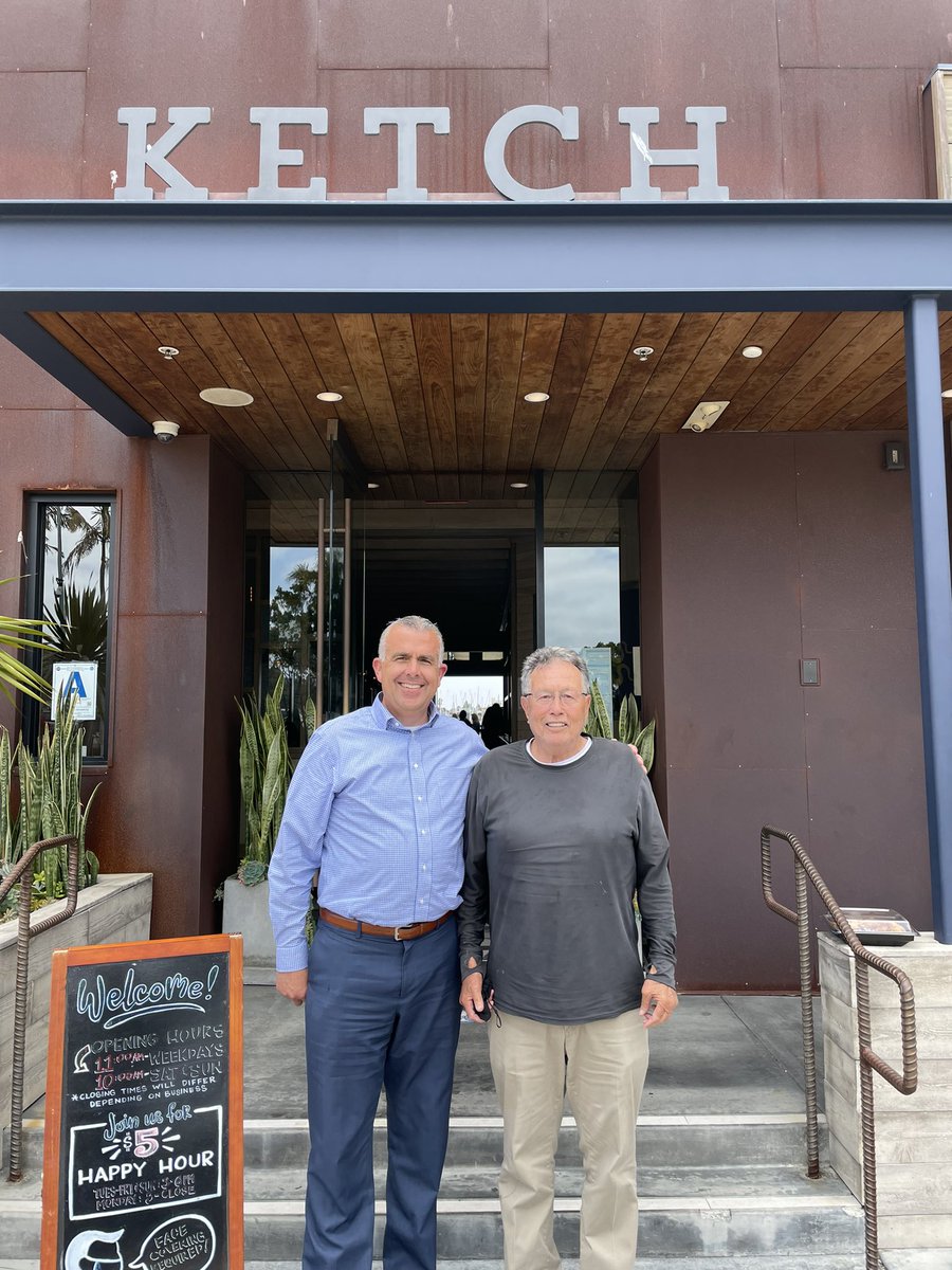 Had lunch with a great man/coach today. 29 years ago I started running for Univ. of San Diego Cross Country. I thought he was teaching me how to compete in running but have realized over the past 25 years that he was teaching me how to compete in life.Forever thankful Coach Cota!