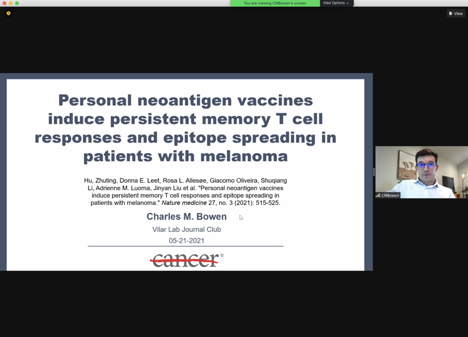 evilarsan's tweet image. 💥📚#VilarLab Amazing presentation by @Charles_M_Bowen on neoAg vaccines for advanced melanoma. Lots to learn for us &amp;amp; Very didactic introduction! #LastPresentation We will miss you!  @utmbhealth gains an awesome MS1 #VilarLabMember4ever nature.com/articles/s4159…