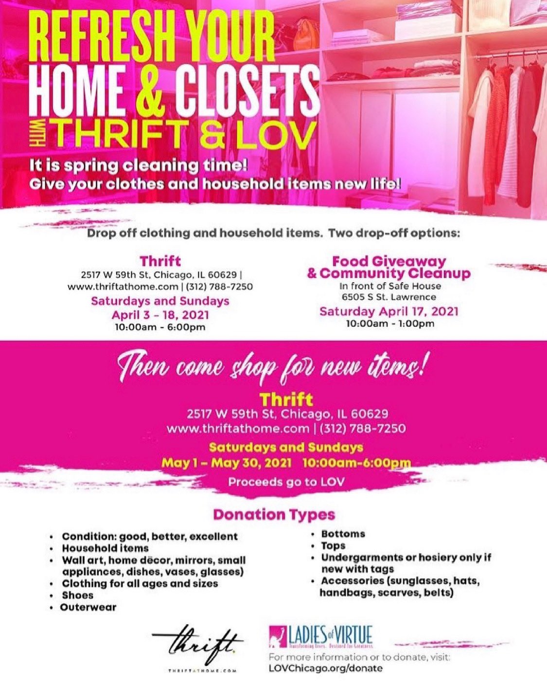 Ladies Of Virtue It S Time To Shop All Proceeds Go To Ladies Of Virtue Join Us At Thrift On This Weekend And Next Weekend From 10am To 6pm Thrift Llc Is