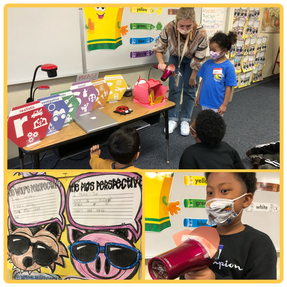 What a fun/engaging way to embed Ss strengths and interest w The Three a little Pigs and the RIASEC. #CVWOW ⁦@CajonValleyUSD⁩