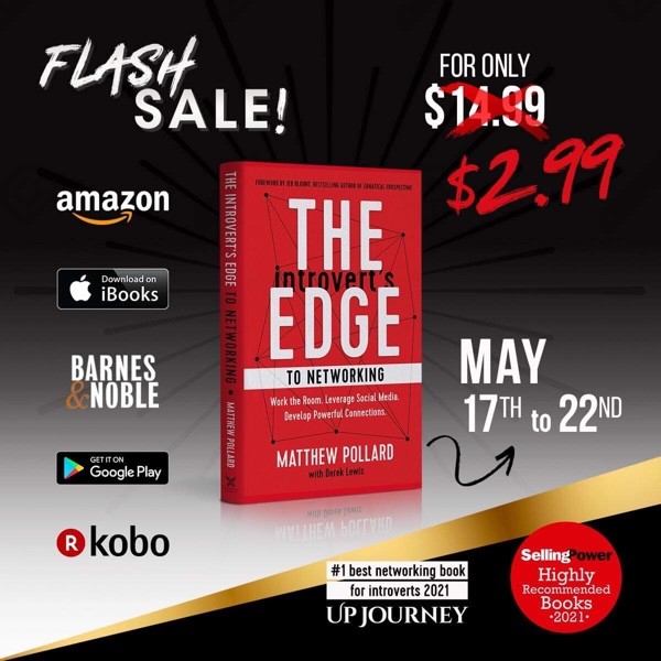 KimBeasley's tweet photo. My good friend @MatthewPollard_ book is on sale, The Introvert's Edge to Networking. Buy now: https://t.co/RIFW3DCoGp for only $2.99. Last day for sale is May 22. Perfect for #introvert who want to learn more about #networking for #entrepreneur https://t.co/W2KYDJdIIe