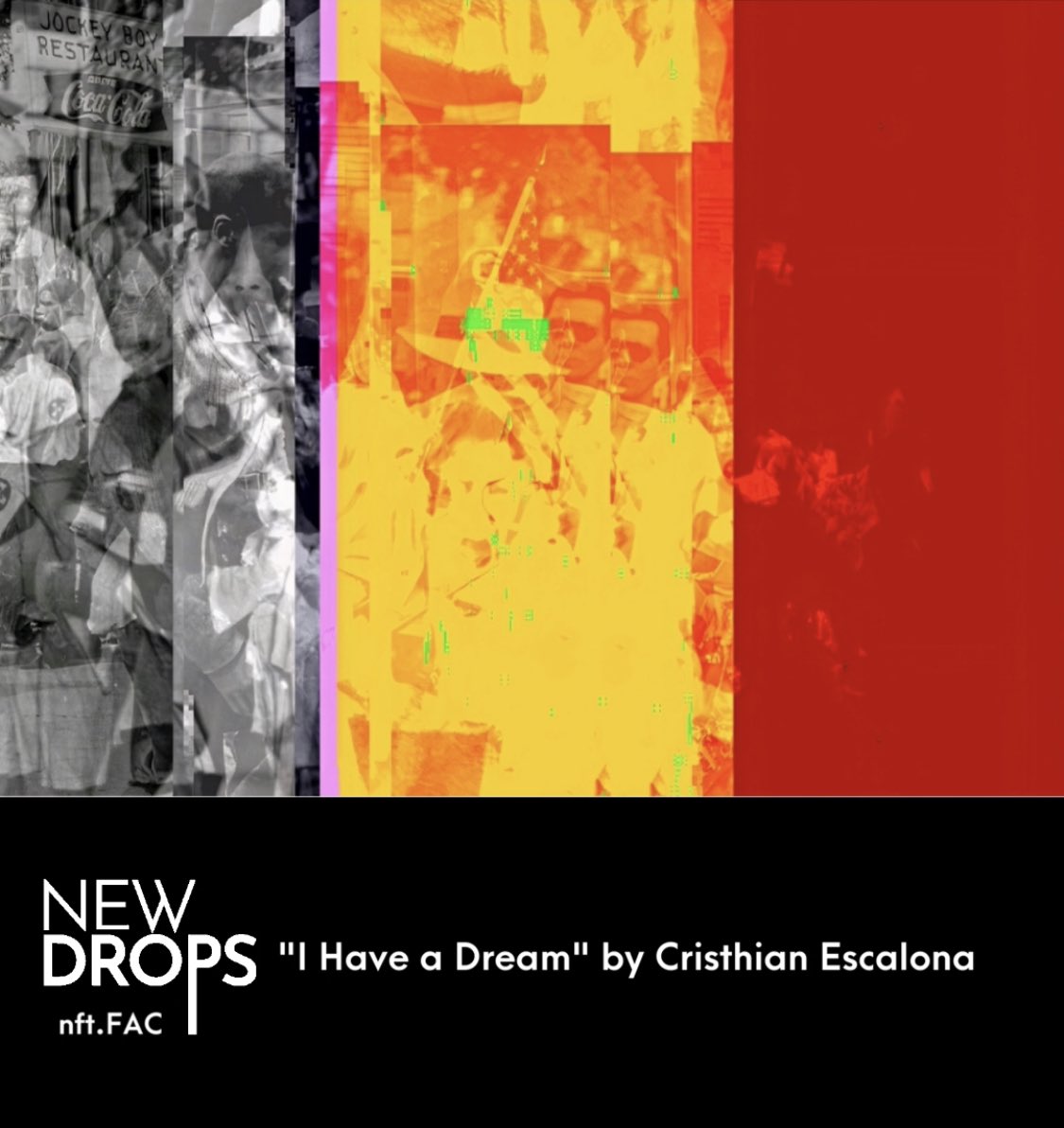 fabricadeartecu's tweet photo. ⚠️NEW DROPS nft.FAC⚠️2/3
“I Have a Dream” by @Cristhi55513136 : Playing with the ability of speeches to make us change the image of our context or our perception,this is a 2-dimensional representation of an image from a numerical matrix
⏩ https://t.co/lE5r7CRSZE
#NFTs #NFTart https://t.co/Zsn6pWYKjK