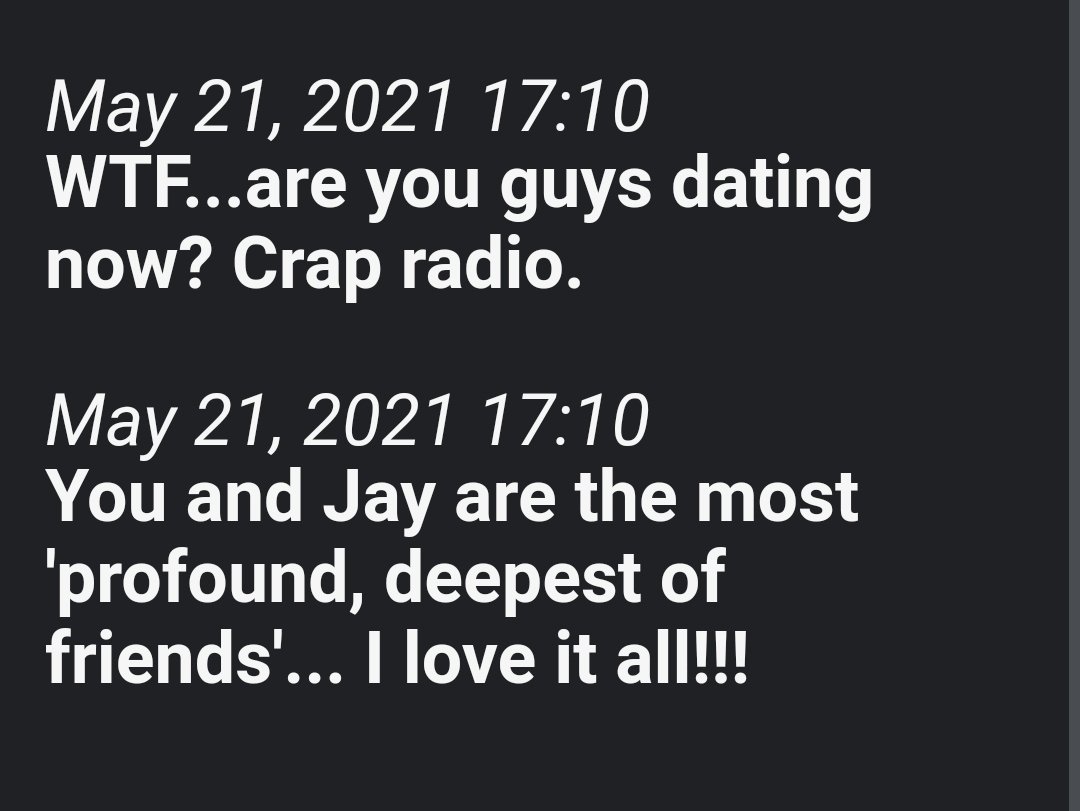 JayOnCHOM's tweet photo. LITERALLY back to back texts. 🤣 #TheRush #brofromanothermo @ryandoyleshow @NEWSTALK1010 https://t.co/XYSmuhWBw8