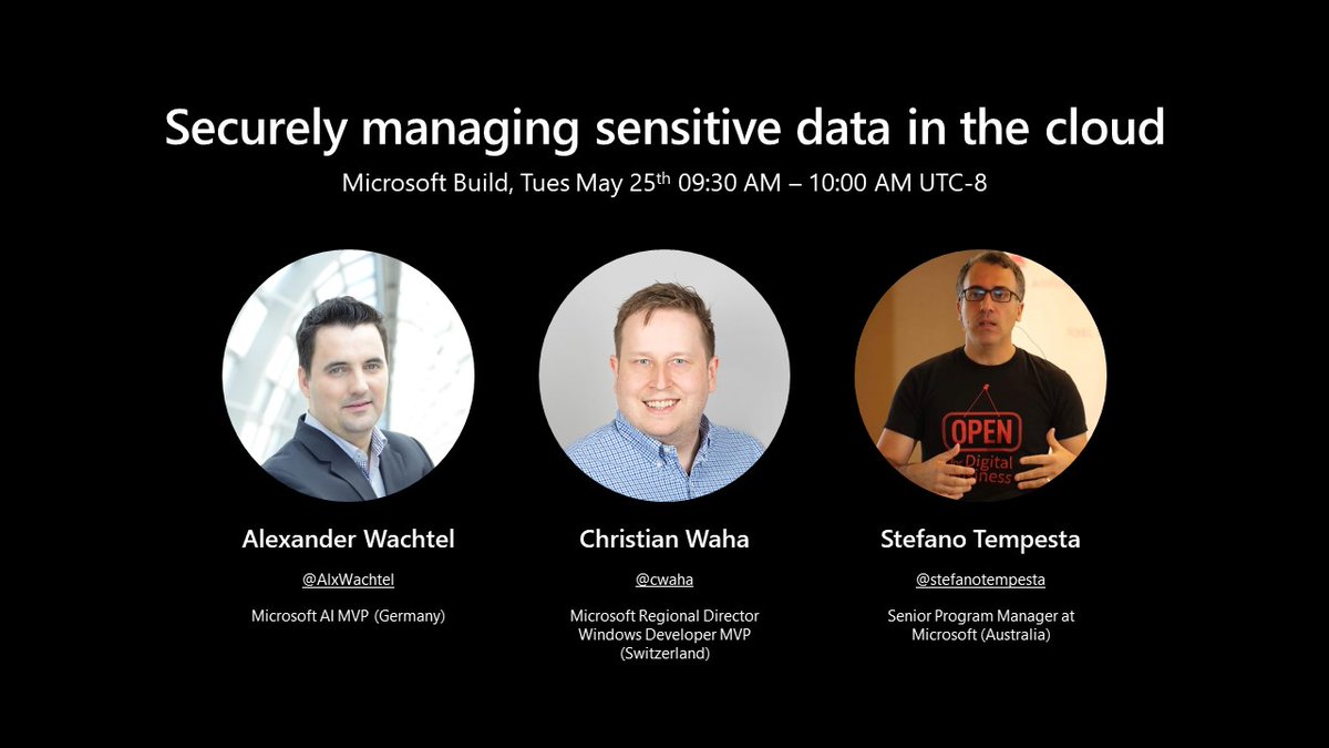 _achu's tweet photo. #MSBuild starts TMR! Joing @AlxWachtel @cwaha @stefanotempesta for a #TableTopic on #Data #cloud #Security- Last min RSVPs open up 15min before the session starts! Won't be recorded, join the discussion live https://t.co/mRL2DVrv6W https://t.co/LyjExIAadk