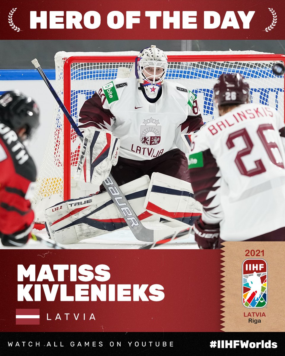 Iihf On Twitter No Surprise Here Fans Voted Matiss Kivlenieks As Hero Of The Day What A Night Lhf Lv Iihfworlds