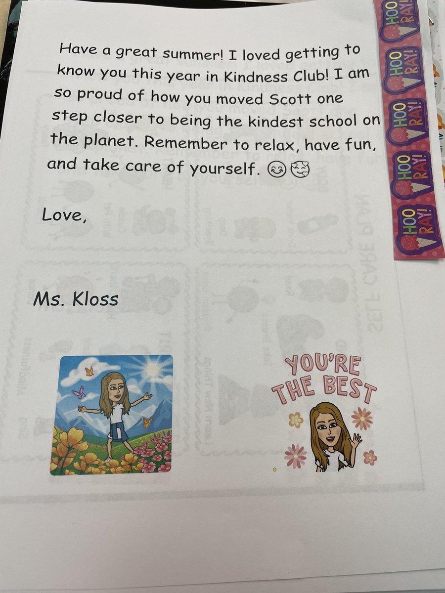 MsKloss_'s tweet photo. Kindness Club's final meeting of the year focused on "Kindness to Self!" We got to collaborate with @alexjmorrow26 for outdoor yoga! Thanks club members, families, &amp; @H_Boger for letting me live out my SEL educator dream as the founder of this club. It's been a great year!💛🤩 https://t.co/ZAw87ILy7U