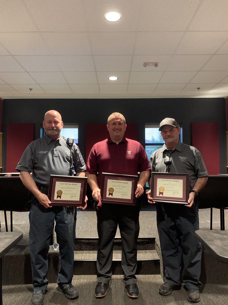 Congratulations to all the Missouri State University employees that celebrated milestones today. Three individuals from our office celebrated five years. (Pictured, John Matthews, Andrew Englert, and Scotty Penner) Jason Sanders(not pictured) celebrated 10 years.