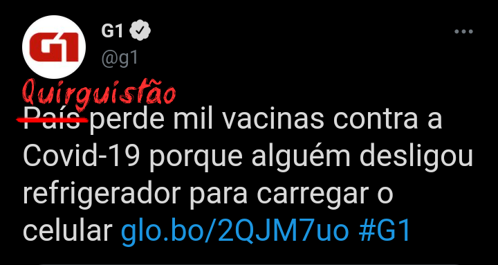 Põem “país” para parecer que é o Brasil, mas na verdade é o Quirguistão.

Essa é a turma que acusa os outros de “desinformação na pandemia”.