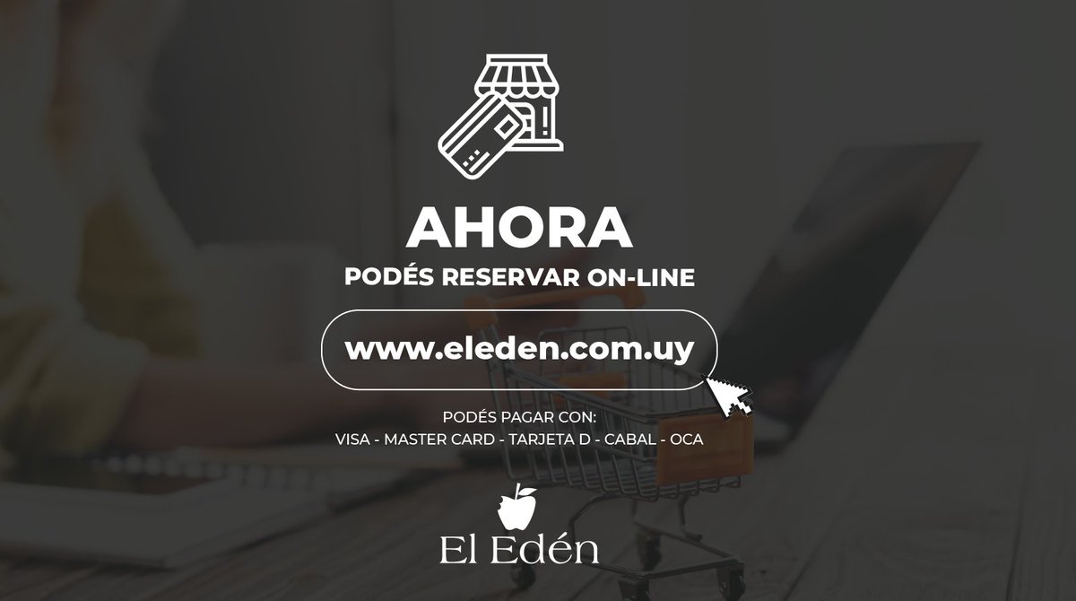 eledenuy's tweet photo. Ahora vas a poder hacer tu RESERVA ON-LINE desde nuestra web https://t.co/13KkCFHNLU 
Podés pagar con: VISA - MASTER CARD - TARJETA D - CABAL - OCA
¡Te esperamos!
#hagamosmáselamor #másplacer #másamor ��‍❤️‍👩💑👨‍❤️‍👨 https://t.co/CQvG7lDQO1