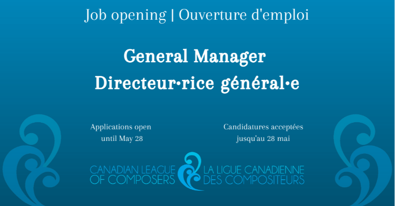 CLC_LCC's tweet photo. We've extended our deadline for General Manager applications until May 28 at midnight. We'd love to hear from you!

Feel free to reach out to admin@composition.org with questions. #JobPostingCanada #TorontoJobs #ArtsAdmin