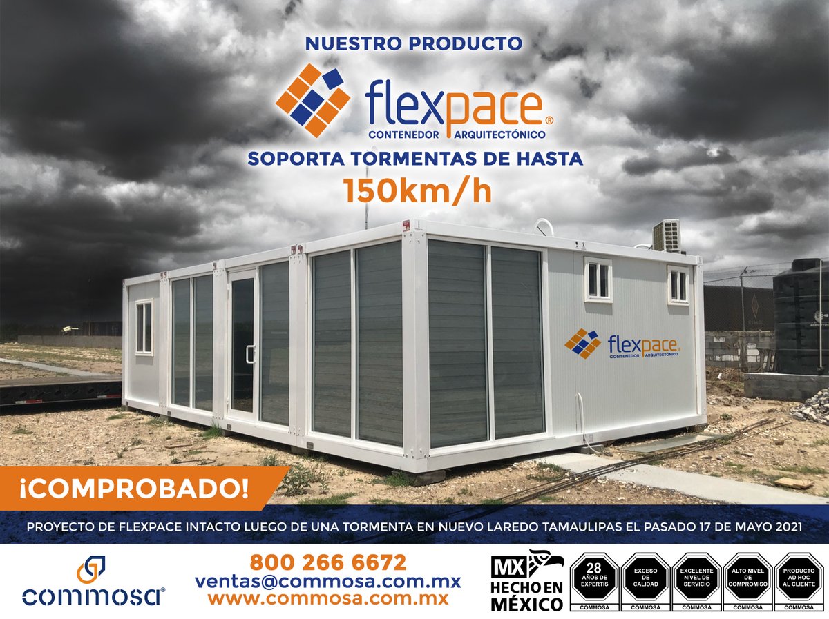 CommosaOficial's tweet photo. Nuestro producto #Flexpace soportó intacto la tormenta tropical en Nuevo Laredo Tamaulipas.
¡Contáctanos! Estamos listos para ayudarte en tu próximo proyecto
https://t.co/zDwGjnbdEg
800 266 6672
ventas@commosa.com.mx
Whatsapp: 8118055472 https://t.co/JcNUm9VJM9