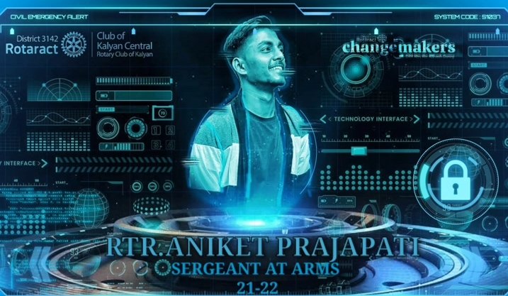 rckalyancentral's tweet image. Introducing Rtr. Aniket Prajapati
Sergeant At Arms of RC of Kalyan Central
For the year 2021-22

Regards - RC of Kalyan Central
#corerelease 
#changemakers
#core21-22
#teamkalyancentral