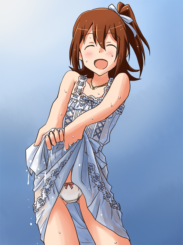 「「見てくださいプロデューサーさん、こんなに絞れちゃいますよ!」
晴れるといいな～」|ゆいれそのイラスト