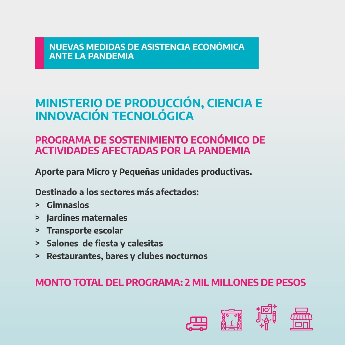 Kicillofok's tweet photo. Ante las dificultades económicas que trajo el virus, en el mundo y en el país, el Gobierno nacional dictó medidas de acompañamiento a los sectores que más lo sufren.

La Provincia también asistirá en el mismo sentido⬇️ https://t.co/INsCxGpjvS