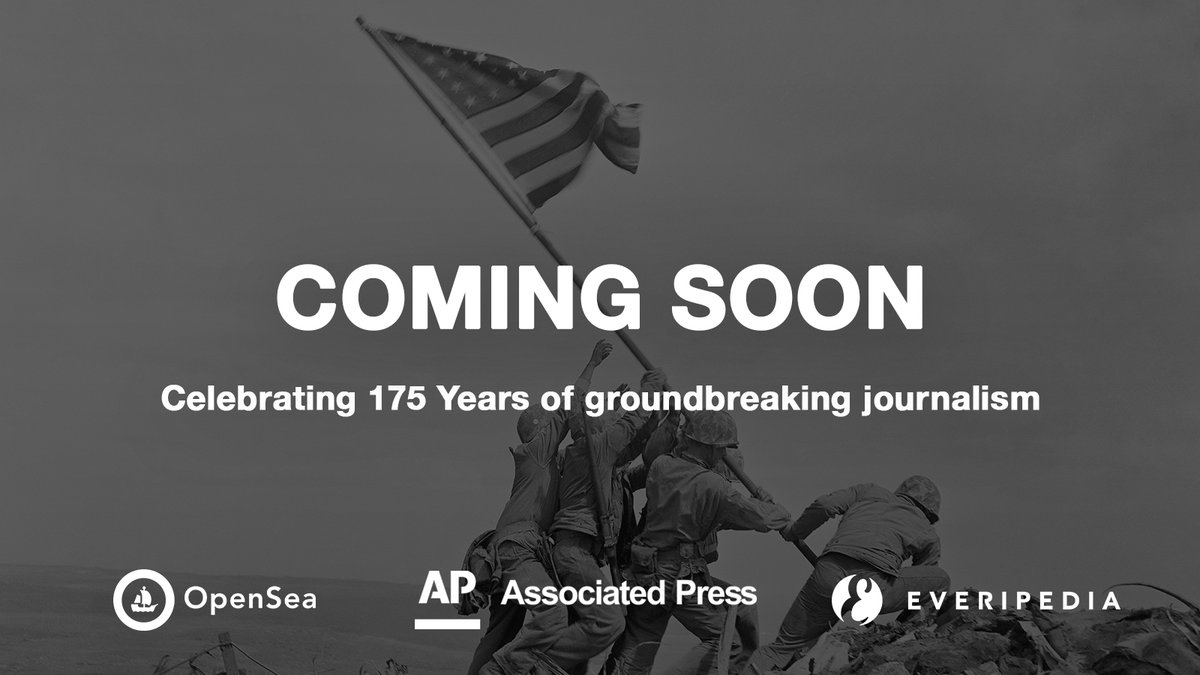 Stay tuned for exciting news next week from <a href="/AP/">The Associated Press</a>, @Opensea, and Everipedia. #AP175